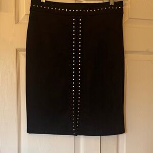 Catherine Malandrino Black Stud-Trim Pencil Skirt